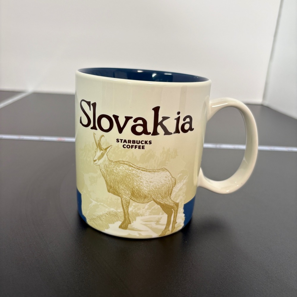 Starbucks Slovakia Mug 16oz Blue Cream YAH Series 2017 Chamois Goat Cup Collect